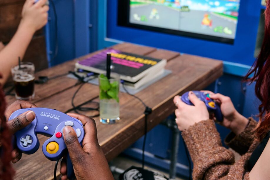 bar with arcade games