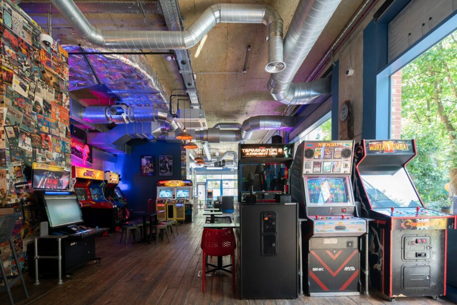 bar with arcade games