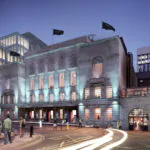 Evening outside grand iconic building